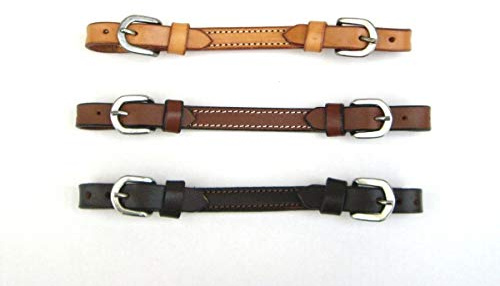 EE Tack - Kinnriemen - US Leder - 3 Farben - Two Buckle (mittelbraun)