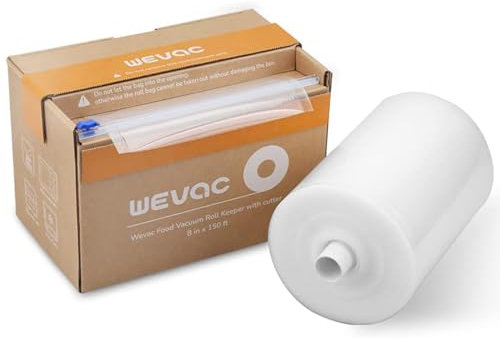 Wevac 20 x 4500cm Food Vacuum Seal Roll Keeper with Cutter, Ideal Vacuum Sealer Bags for Food Saver, BPA Free, Commercial Grade, Great for Storage, Meal prep and Sous Vide Cooking