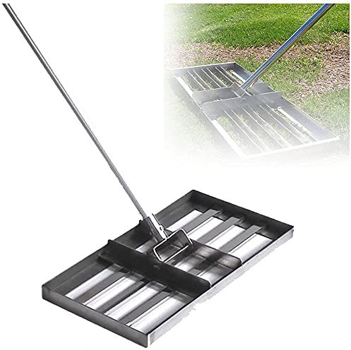 Golf Garden Grass Levelawn, Lawn Leveling Rake, Rasen-Push-Levelawn Mit 43-Zoll-Griff Edelstahl-Hochleistungs-Rasen-Push-Level-Tool Golfausrüstung für Haus Garten Yard
