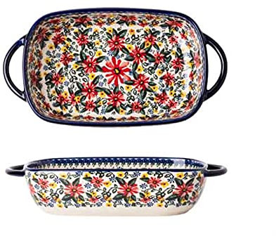 Bowls for Home Kitchen Retro Soup Crocks Ceramic Handle Salad Bowl Household Oven Breakfast Bake Pan Microwave Binaural Soup Bowl In-glaze Tableware Serving Bowls for Rice, Side Dish ( Color : C )