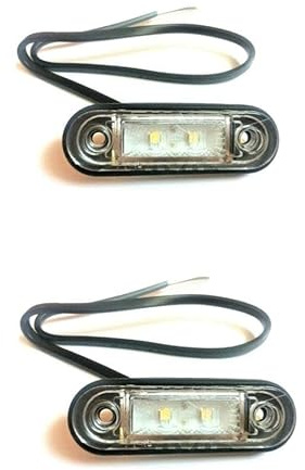 MelTruck® 2x LED Umrissleuchte Begrenzungsleuchte 12V 24V für LKW Anhänger Wohnwagen (Weiß)