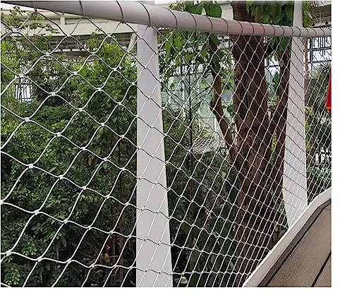 pujindu Edelstahl-Drahtseilgeflecht, Anti-Fall-Netz Für Große Höhen, Flexibles Kabelgeflecht Schutzgrenze Stoßfestigkeit Für Gartenschutz (Farbe : Silver-8cm, Größe : 2x8m)