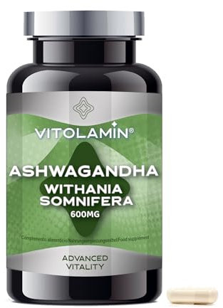 Ashwagandha VITOLAMIN® 120 cápsulas vegetales - 600mg (Withanolidos 15mg) | Relajación, Equilibrio cuerpo y mente, Descanso. 1 cápsula al día