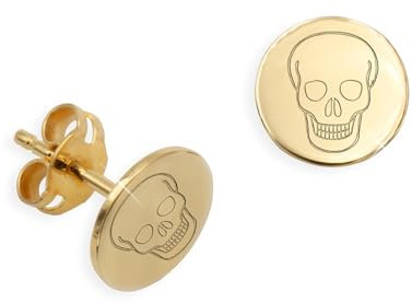 Single Ohrstecker ein STÜCK Skull Totenkopf echt Gold 333 (Art.602136)