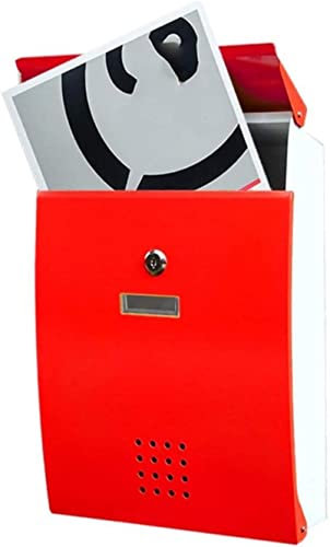 Cassetta Postale per Esterni, Cassetta delle Lettere, Posta Decorativa per pareti, Cassetta Postale Rossa Creativa Impermeabile per Esterni con Serratura