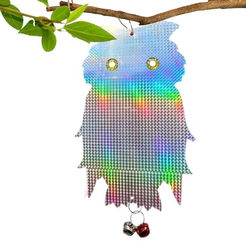 Lockvogel Eule zum Erschrecken von Vögeln | Hängen Reflektierende