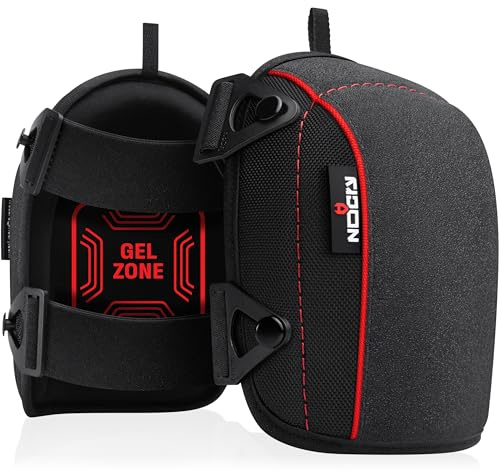 NoCry Flooring Knee Pads for Men with Extra-Wide Gel & Thick Foam Cushion — Floor-Safe Anti-Slip Leather Kneepads for Construction Work with Reinforced Adjustable Straps and Military-Grade Rivets