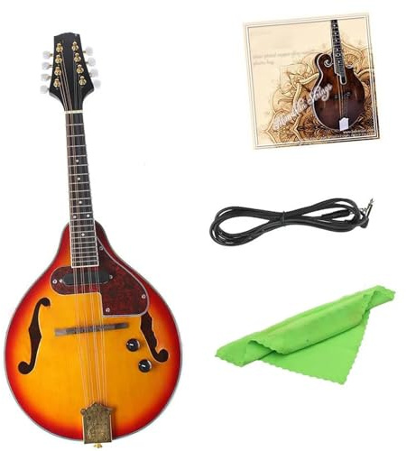 Beginner Mandolin instrument 8-String Electric Mandolin Sunburst A Style Rosewood Fingerboard Music Instrument With Cable Strings Cloth