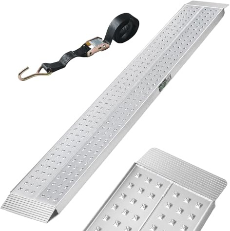 TRUTZHOLM Auffahrrampe leichte Ausführung 200 cm lang 28-70 cm breit Traglast 270kg Alu grau profiliert Motorradrampe Verladerampe (28 cm breit)