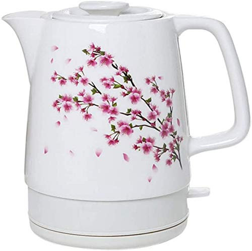 USMCPQVXN Bollitore Elettrico Portatile 1850W Bollitore Elettrico in Ceramica Teiera-Retro 1.7L Brocca, Base Rimovibile, Boil Dryion/E/B