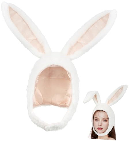 LALADEFIEE Kaninchen Hut Mit Plüsch Ohren Tierhut Cartoon Mütze Für Frauen Mädchen Langlebig Charmant