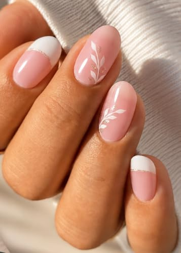 UV Nagelfolien Selbstklebend, 20pcs French Leaf Gel Nagelfolie für Nagel DIY zu Hause