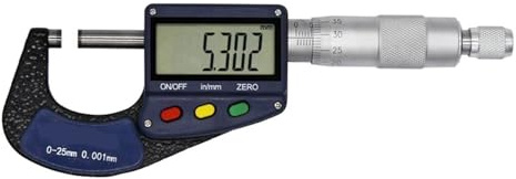 Lektronische Bügelmessschraube 0,001mm Außenmikrometer 0-25mm 25-50mm Edelstahl Digitale Mikrometer Elektronische(25 50mm)