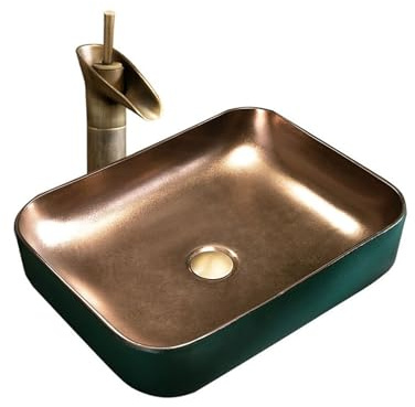 YHxFlux Lavandino Bagno Lavabo da appoggio Rettangolare scandinavo Lavabo in Ceramica for Hotel Lavandino da Bagno for Uso Domestico Lavabo Semplice Lavabo da Appoggio