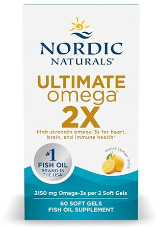 Nordic Naturals Ultimate Omega 2X 2150 mg – Lemon Flavor, 180 Soft Gels – High‑Purity Fish Oil – Triglyceride Form