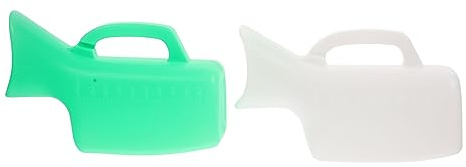 TEMPNAP 2Pcs Female Urine Bottle Portable Urinal with Large Capacity Lightweight Urine Container for Women Suitable for Travel Hospital Bedside Elderly and Disabled Use White and Green
