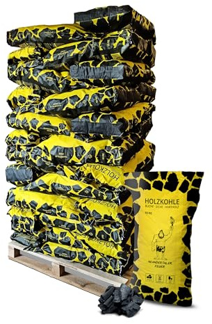 Neandertaler Feuer Holzkohle Grillkohle Buche - Grillholzkohle 360 kg auf Palette 36 x 10kg Charcoal BBQ | Kohle für Grill Smoker Kamin aus Laubholz Buchenholzkohle | Restaurant Qualität