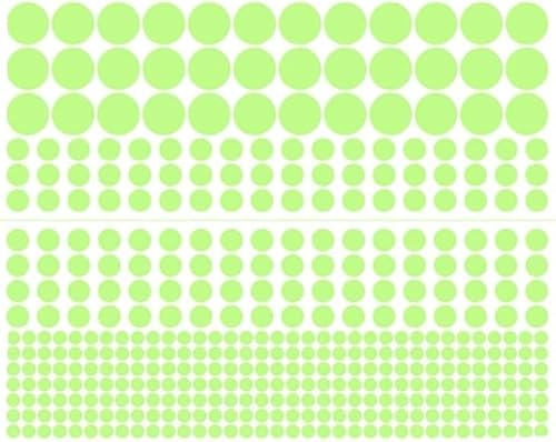 1 Bogen Glow in the Dark Wandaufkleber, 407 Stück, entfernbare Leuchtpunkte Wandaufkleber, Klebepunkte, leuchtend, im Dunkeln leuchtende Deckenaufkleber, Wand-/Fensteraufkleber