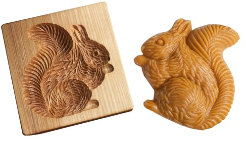 Keksstempel, Holz Keksformen, Prägeform Backformen, 3D Holz Keksformen Plätzchenformen, Leicht Zu Entformen, Kekspresse, Geeignet Für Kekse, Lebkuchen(Eichhörnchen)
