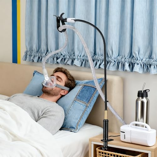 CPAP Schlauchhalter Schlauchheber Schlauchunterstützung CPAP-Schlauch Sicher für Cpap Gerät Schwenkbarem Arm Schläuchen Aufhänger zur Verhinderung Verhedderungsfrei CPAP-Zubehör