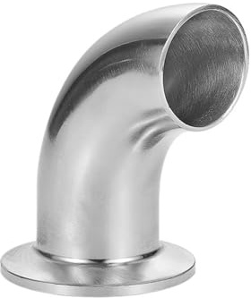 BIANMTSW Rohr-AD 38 mm, eine Seite Stumpfschweißung, eine Seite 1,5 Zoll Tri-Clamp SS304 Edelstahl, 90-Grad-Rohrbogen