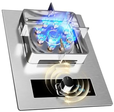 Cuisinière À Gaz 5,2 KW, Plaque De Cuisson Un Brûleur, Encastrable En Acier Inoxydable 304, Neuf Cavités, Minuterie Feu Vif, Avec Protection Contre(LPG)
