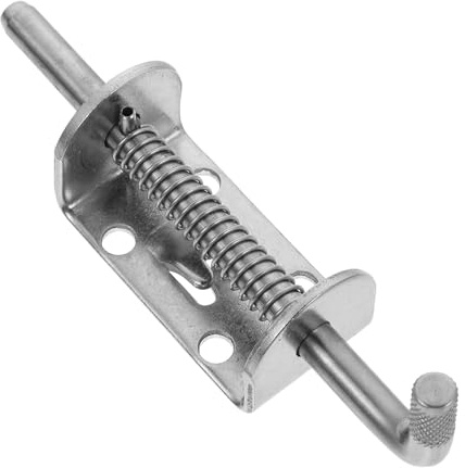LALAFINA Verrou Robuste en Acier Inoxydable 8 Mm, Loquet de Porte de Sécurité L Ressort, Adapté pour Portes et Armoires Extérieures, Serrure de Portail Sécurisée pour Usage Extérieur
