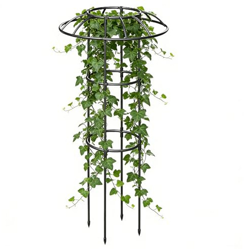 Graticcio a Ombrello - Supporto Stabile e Decorativo per Piante Rampicanti,Graticcio a Fungo con Cima Fiorita - Per Vite Rosa Clematide Ortaggi Pitaya Cetriolo Ortensie