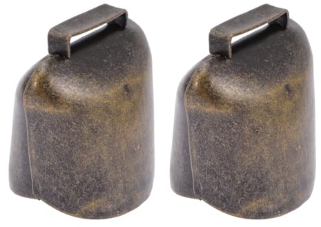 GALPADA Campanaccio da Mucca in Ferro Zincato 2 Pezzi Medio Dimensione Campanelli per Bestiame Suono Forte Forniture per Pascolo e Decorazioni Animali da Fattoria