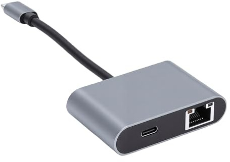 KIMISS zu-Ethernet-Adapter 2,5 Gbit/s, Typ-C-zu-RJ45-Netzwerkkonverter für und Pro, PD-Laden und Hochgeschwindigkeits-Streaming