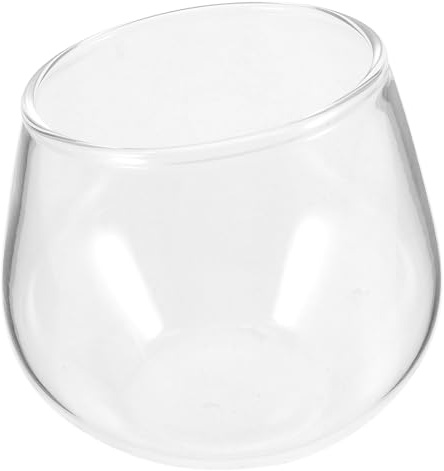 BESTYASH Bicchiere da Vino senza Stelo 350ml in Vetro Raffinato dal Design Semplice per Conservare Bevande e Vino a Casa