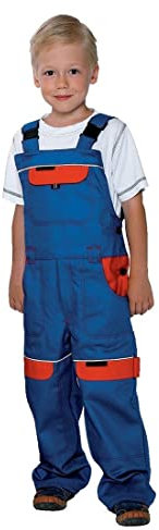 Kinder Arbeitshose Latzhose 100% Baumwolle Berufsbekleidung Kinder Anzug Overalls , Blau / Rot - 116 EU