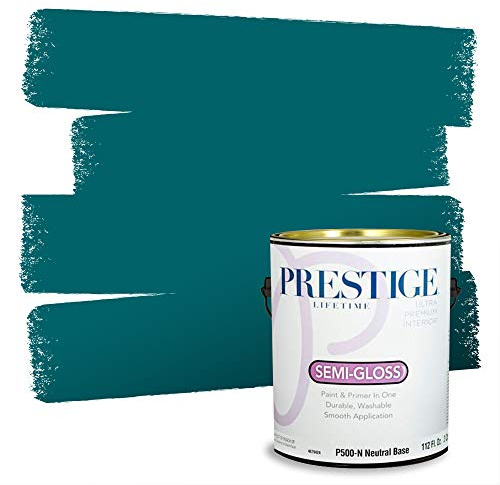 PRESTIGE P500-N-SW6489 Interior Paint and Primer in One, 1-Gallon, Semi-Gloss, Comparable Match of Sherwin Williams Really Teal, 1 Gallon, SW28-Really