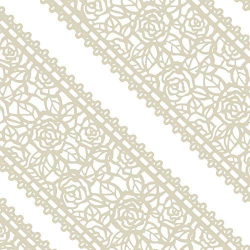 musykrafties Groß Tortendeko Hochzeit Essbar Tortenspitze rund Rose Blüten 14-inch 20-teiliges Set - Elfenbein Weiss