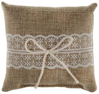 Dige International Ringkissen aus Jute und Spitze, 12 cm