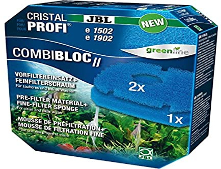 JBL CombiBloc II CristalProfi e 6028900, Vorfiltereinsatz und Feinfilterschaum, Für CristalProfi e1502/e1902, 3 Filtereinsätze