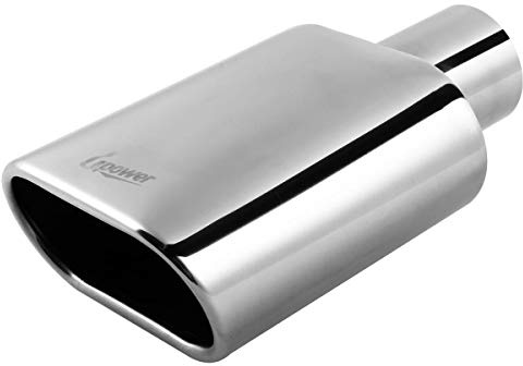 UPower Auspuff Tipps 5,7 cm Einlass 14 x 7,6 cm Auslauf 22,9 cm lang Edelstahl Chrom zum Anschweißen
