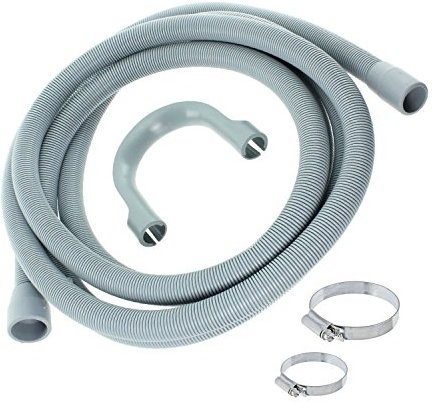 SPARES2GO Drain Outlet Hose & Clip Kit for Tricity Bendix Washing Machine (2.5M, 30mm / 22mm)