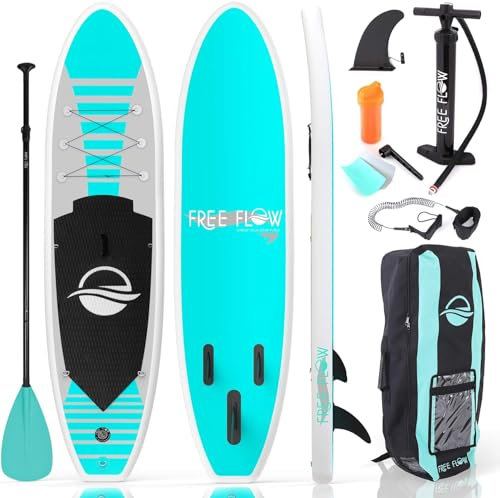 SereneLife Stand Up Paddling Board Set – SUP Board Aufblasbar mit Paddel, Pumpe, Leine, Finne, Rucksack & Mehr – SUB Paddleboard für Kinder & Erwachsene – für Wassersport in Seen, Flüsse & Meer