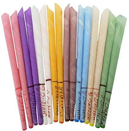 SUPVOX Velas de cera para el oído Cera de abejas Conos para velas Orangic Cilindros no tóxicos Fragancia Cono hueco Velas Para un cuidado sano Eliminación de cera Cleaner 16PCS