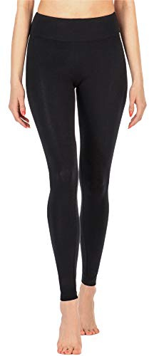 Merry Style Damen Lange Leggings Fitnesshose aus Viskose MS10-221 (Schwarz, M)