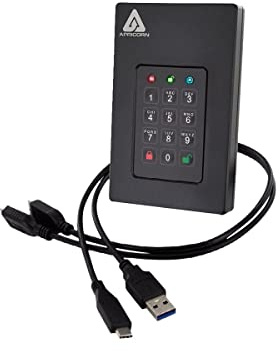 Apricorn 1TB Aegis Fortress L3 - FIPS Validated, SSD USB 3.0 Hardware Encrypted Portable Drive