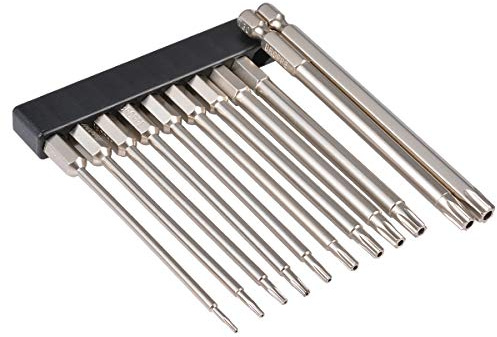 KATUR 11Pcs Hex Shank Magnetic Star Torx Security Head Screwdriver Bits Set for PC, Glasses, Mobile Phone, Laptop, Watch Repair (100mm Length)