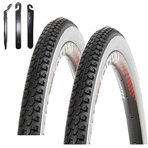 Angebot-Set / 2 x Kenda K-131 27,5 Fahrradreifen Fahrradmantel Schwarz/Weiß 37-584 (26 x 1 3/8 x 1 1/2) inkl. 3 Reifenheber