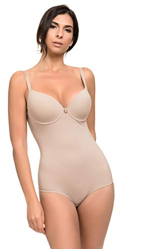 Channo Body Reductor Mujer con Efecto Invisible de Licra Moldeador Body Shaping (Vison, L)