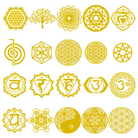 Ocobudbxw 20Pcs Sacro Geometrico Rame Orgonite Adesivo Fiore Albero della Vita Fai da Te Energia Torre Piramide Materiale Resina Epossidica Artigianato Artistico