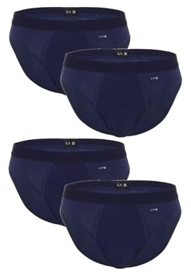 Lovable Slip in Cotone Elasticizzato | Multipack 4 Pezzi | Comodi e Traspiranti | Intimo Basic Comfort Quotidiano | Mutande Uomo X4, Blu per 4, 4/M