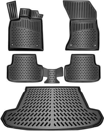 ELMASLINE Gummimatten & Kofferraumwanne Set für Hyundai Tucson III 2015-11/2021 (3. Generation TL/TLE)