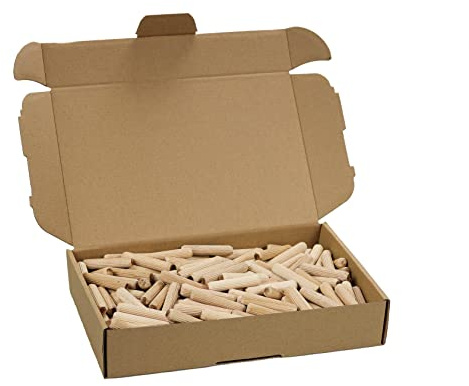 Tolux Holzdübel 8 × 32 mm, Rillendübel, Packung mit 500 Stück | Langholzdübel aus Buchenholz, Hergestellt nach DIN 68150