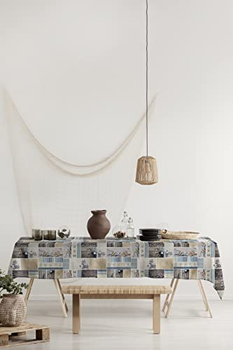 GEMITEX Tovaglia Felpata Cerata Made in Italy, IMPERMEABILE,ANTIMACCHIA, TRENDY, PRATICA, RESISTENTE, IGIENIZZABILE, ARREDA E PROTEGGE il tuo tavolo in casa, in veranda, in giardino, in barca, al mare